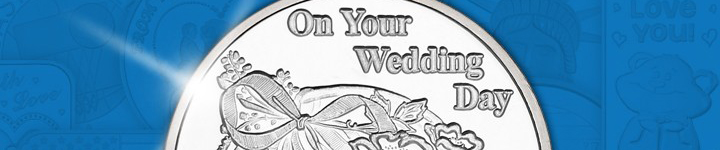 On Your Wedding Day Hearts 1oz .999 Silver Medallion Dated 2021 in Gift Box On Your Wedding Day Hearts 1oz .999 Silver Medallion Dated 2021 in Gift Box