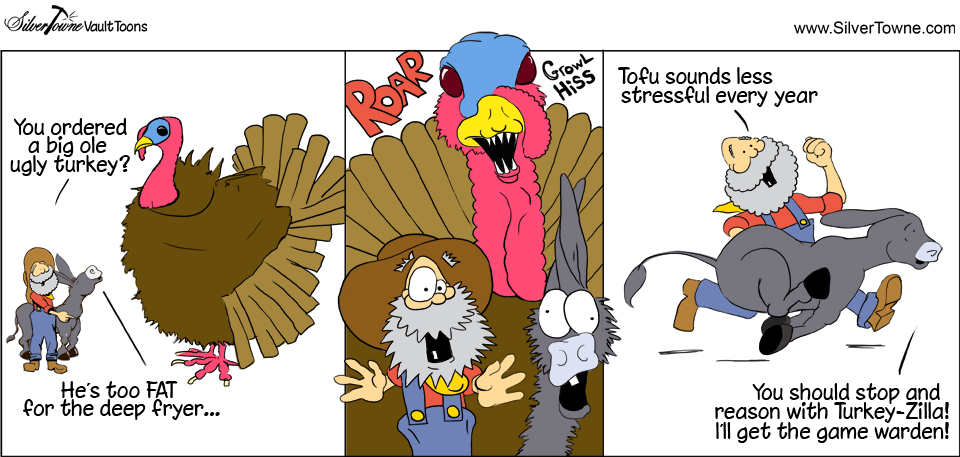 SilverTowne Vault Toons: Turkey-Zilla Comic Strip Image