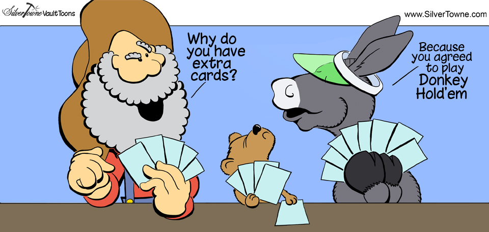 SilverTowne Vault Toons: Donkey Hold'em Comic Strip Image