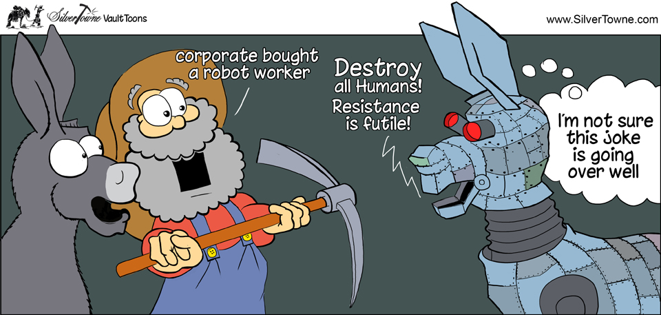 SilverTowne Vault Toons: Donkey Robot Comic Strip Image