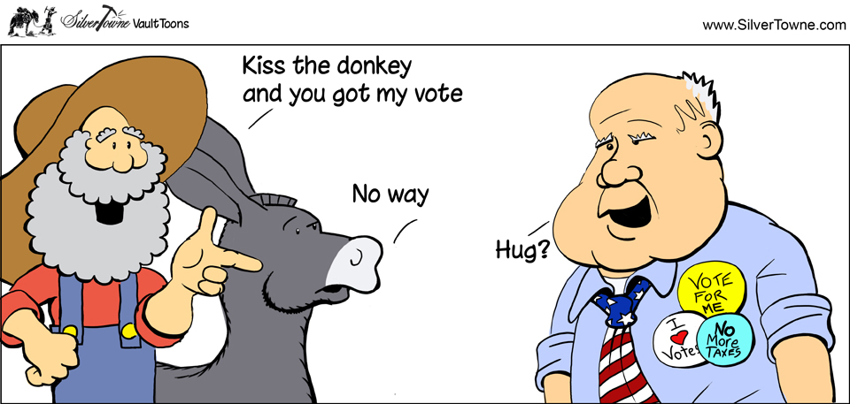 SilverTowne Vault Toons: Kiss the Donkey Comic Strip Image
