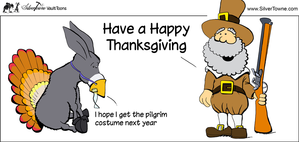 SilverTowne Vault Toons: Thanksgiving Pilgrim Comic Strip Image