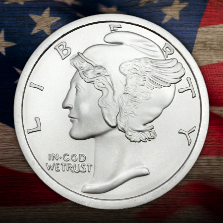 CNT Mercury Dime Replica 2oz Silver Rounds