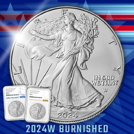 2024W Burnished Silver American Eagle Coins
