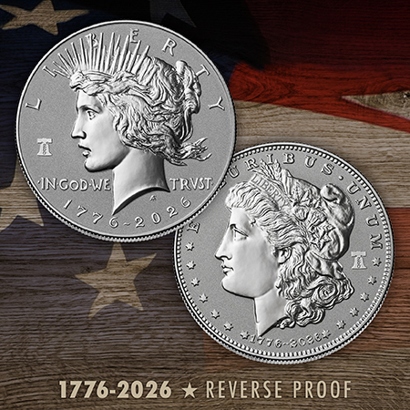1776-2026 Reverse Proof Morgan Peace .999 Silver Dollars