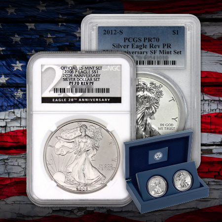 Certified Silver American Eagle Anniversary & Sets