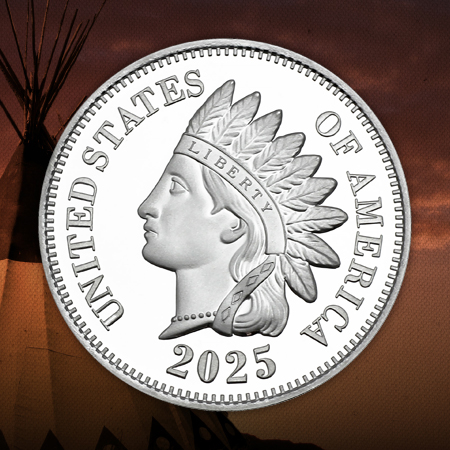 Current Year-Dated Indian Head Cent .999 Silver Bullion Replica Rounds Current Year-Dated Indian Head Cent .999 Silver Bullion Replica Rounds