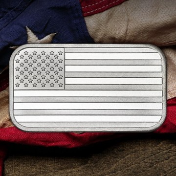 American Flag 1 Ounce Pure Silver Bullion Bar