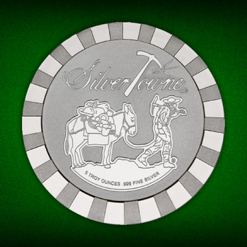 SilverTowne Trademark Prospector Stackables 5 Ounce Silver Rounds SilverTowne Trademark Prospector Stackables 5 Ounce Silver Rounds