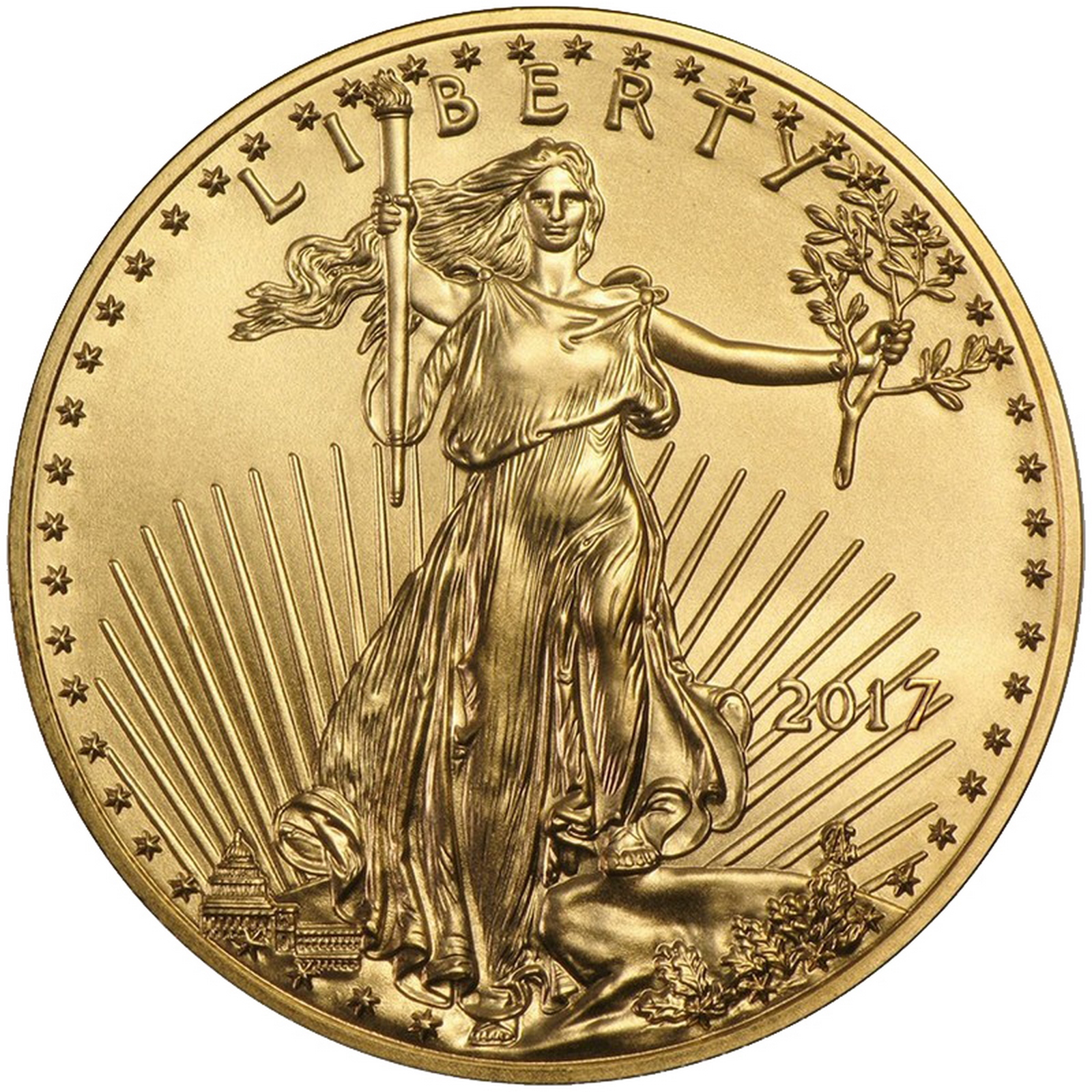 2017 1/10oz gold american eagle bu