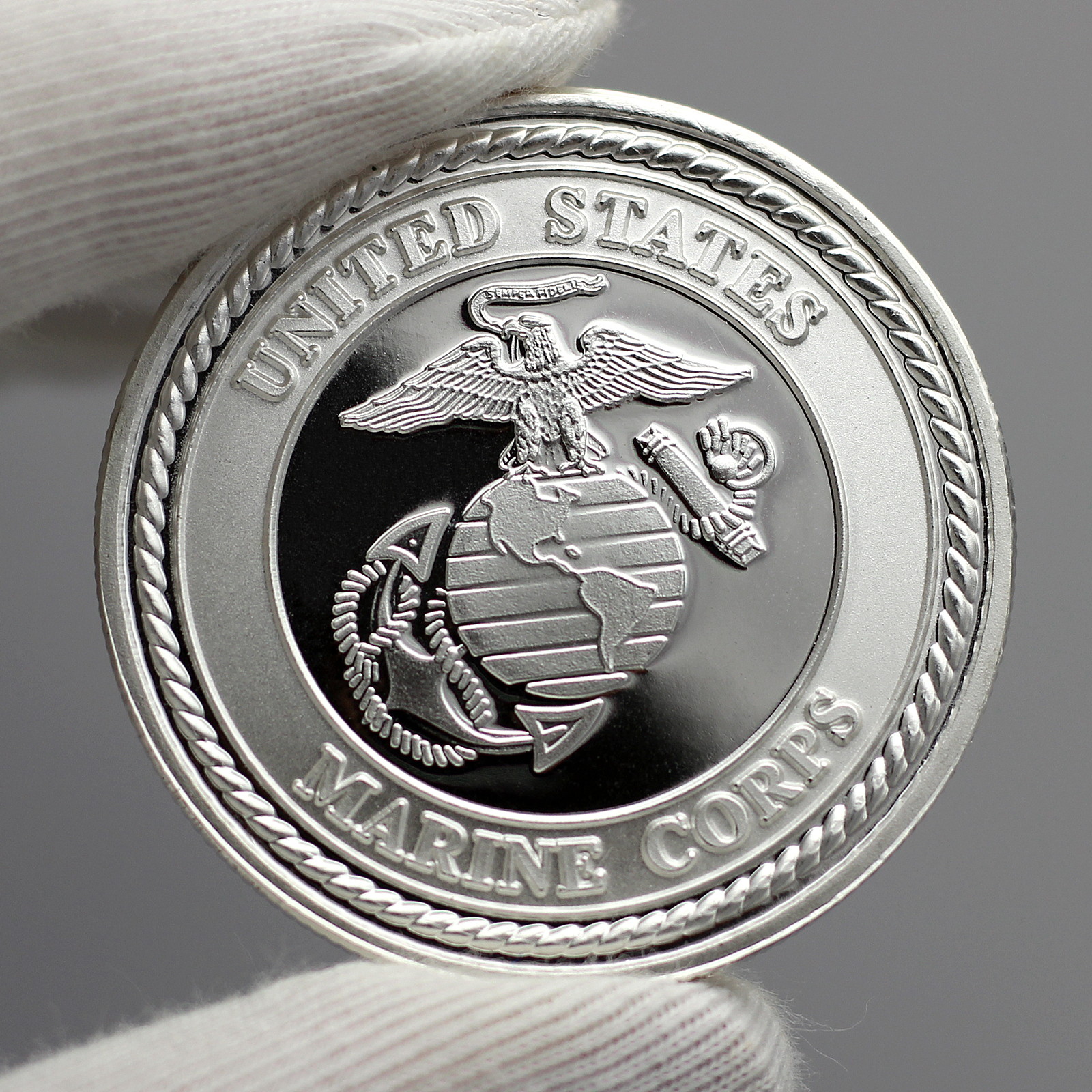 U.S. Marine Corps 1oz .999 Fine Silver Round by SilverTowne in Pledge