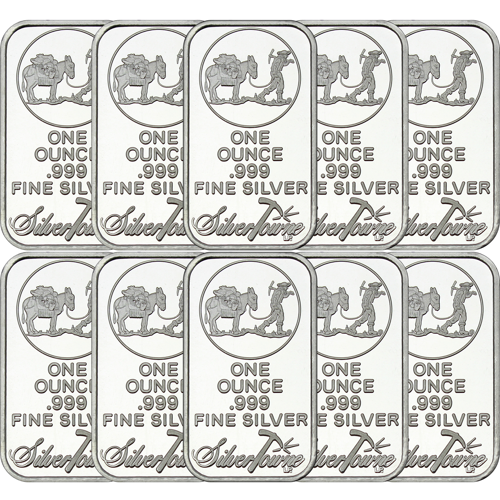 SilverTowne Money Bars 1oz .999 Silver Bar 10pc