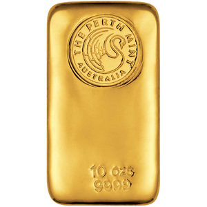 Australian Perth Mint Cast 10oz Gold Bar