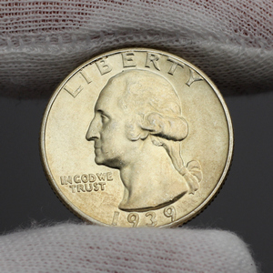 1939 D Silver Washington Quarter BU Condition