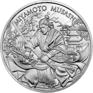 Miyamoto Musashi Legendary Warriors Series 1oz .999 Silver Medallion