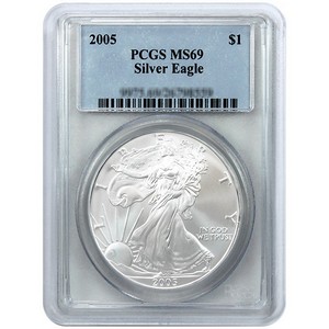 2005 Silver American Eagle MS69 PCGS 2005 Silver American Eagle MS69 PCGS