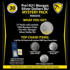 Pre-1921 BU Morgan Silver Dollar Mystery Pack #060243