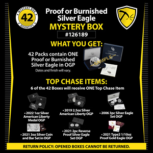 Random Proof or Burnished Silver Eagle OGP Mystery Box #126189