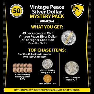 Random Years of Vintage Peace Silver Dollars in XF or Higher Condition Mystery Pack #060264