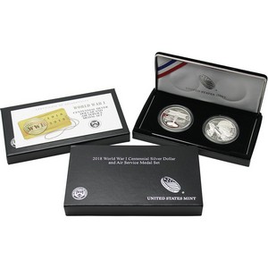 2018 Silver World War I Centennial Coin and Air Service Medal Proof Set