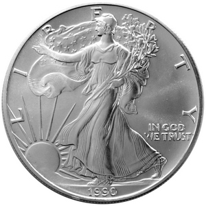 1990 Silver American Eagle BU 1990 Silver American Eagle BU