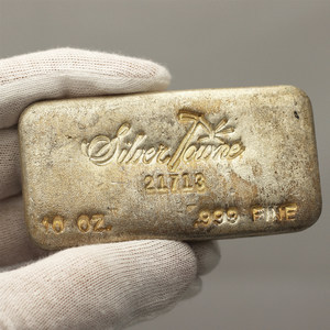 SilverTowne Trademark Poured 10oz .999 Silver Bar - Secondary Market SilverTowne Trademark Poured 10oz .999 Silver Bar - Secondary Market