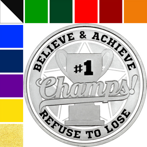#1 Champs Custom Enameled 1oz .999 Silver Medallion in Gift Box