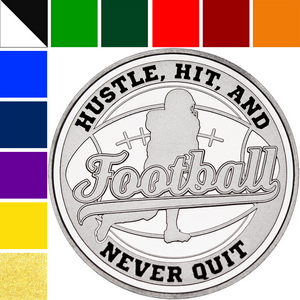 Football Custom Enameled 1oz .999 Silver Medallion in Gift Box