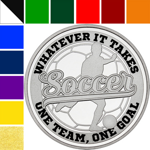 Soccer Custom Enameled 1oz .999 Silver Medallion in Gift Box