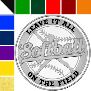 Softball Custom Enameled 1oz .999 Silver Medallion in Gift Box