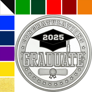2025 Custom Enameled Congratulations Graduate 1oz .999 Silver Medallion in Gift Box 2025 Custom Enameled Congratulations Graduate 1oz .999 Silver Medallion in Gift Box