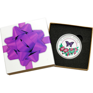 To Someone Special Butterfly and Pansy Flowers 1oz .999 Silver Medallion Enameled in Gift Box To Someone Special Butterfly and Pansy Flowers 1oz .999 Silver Medallion Enameled in Gift Box