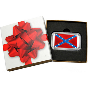Confederate Flag 1oz .999 Silver Bar Enameled in Gift Box Confederate Flag 1oz .999 Silver Bar Enameled in Gift Box