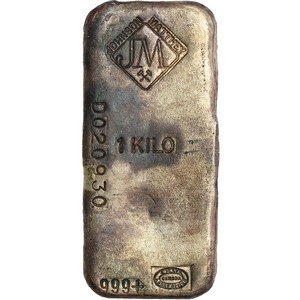 Johnson Matthey 1 Kilo Poured .999 Silver Bar - Secondary Market Johnson Matthey 1 Kilo Poured .999 Silver Bar - Secondary Market