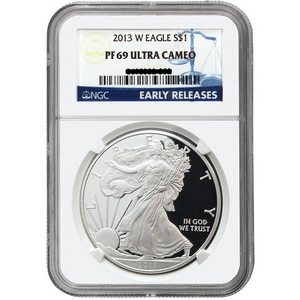 2013 W Silver American Eagle PF69 UC ER NGC Blue Label 2013 W Silver American Eagle PF69 UC ER NGC Blue Label