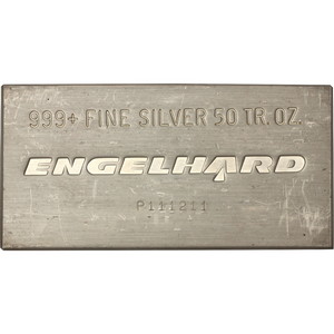50oz .999 Silver Extruded Engelhard Bar - Secondary Market