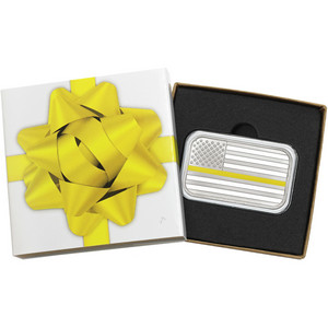 American Flag Gold Line 1oz .999 Silver Bar Enameled in Gift Box American Flag Gold Line 1oz .999 Silver Bar Enameled in Gift Box