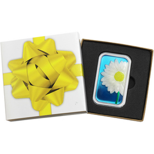 White Daisy 1oz .999 Silver Bar Enameled in Gift Box White Daisy 1oz .999 Silver Bar Enameled in Gift Box