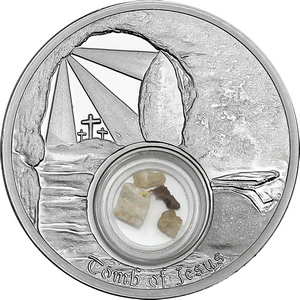 2024 Mesa Grande Silver In the Footsteps of Jesus: Tomb of Jesus with Stone from Jerusalem 1oz Proof in OGP 2024 Mesa Grande Silver In the Footsteps of Jesus: Tomb of Jesus with Stone from Jerusalem 1oz Proof in OGP
