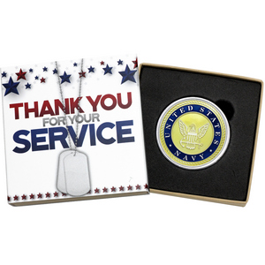 US Navy Officially Licensed 1oz .999 Silver Medallion Enameled in Gift Box US Navy Officially Licensed 1oz .999 Silver Medallion Enameled in Gift Box