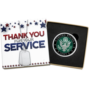 US Army Officially Licensed 1oz .999 Silver Medallion Enameled in Gift Box US Army Officially Licensed 1oz .999 Silver Medallion Enameled in Gift Box