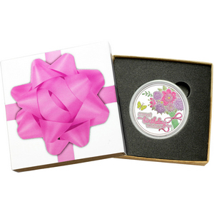 Sweet Birthday Wishes Flower Bouquet 1oz .999 Silver Medallion Enameled Dated 2025 in Gift Box Sweet Birthday Wishes Flower Bouquet 1oz .999 Silver Medallion Enameled Dated 2025 in Gift Box