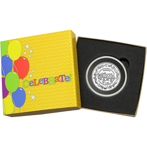 Happy Birthday To You Balloons Half Ounce .999 Silver Medallion in Gift Box