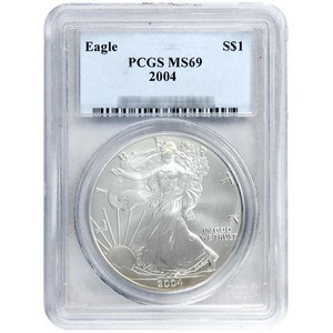 2004 Silver American Eagle MS69 PCGS 2004 Silver American Eagle MS69 PCGS