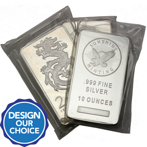 10oz .999 Silver Bar Our Choice Brand - Secondary Market 10oz .999 Silver Bar Our Choice Brand - Secondary Market