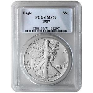 1987 Silver American Eagle MS69 PCGS 1987 Silver American Eagle MS69 PCGS