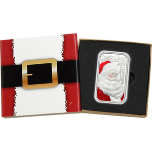2025 Santa Claus Nicknames 1oz .999 Silver Bar Enameled in Gift Box 2025 Santa Claus Nicknames 1oz .999 Silver Bar Enameled in Gift Box
