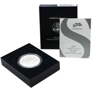 2007 W Silver American Eagle BU Burnished in OGP 2007 W Silver American Eagle BU Burnished in OGP