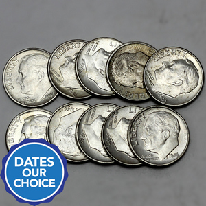 10pc BU Silver Roosevelt Dime Dates Our Choice 10pc BU Silver Roosevelt Dime Dates Our Choice