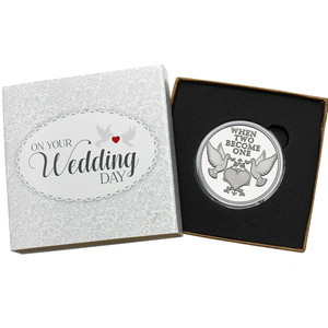 When Two Become One Doves 1oz .999 Silver Medallion Dated 2025 in Gift Box When Two Become One Doves 1oz .999 Silver Medallion Dated 2025 in Gift Box